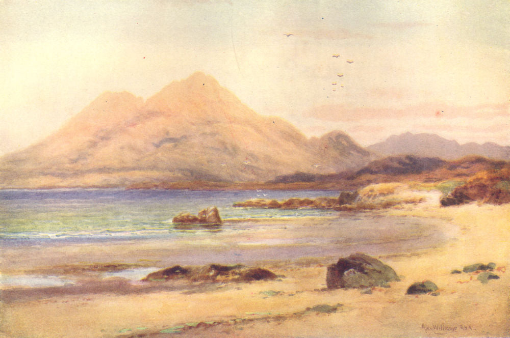 CONNAUGHT. Mweelrea and the Killary, from Tully Strand, Renvyle c1912 print